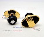 Perfect Replica Mont Blanc Black And Gold Cufflinks